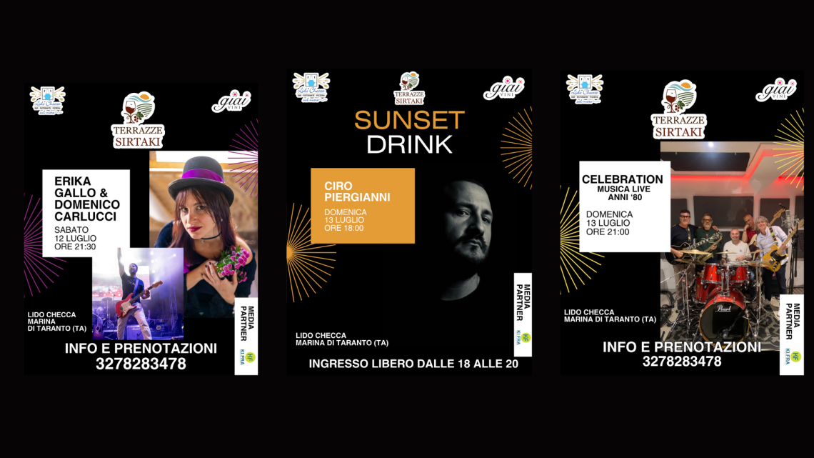 Gli eventi di Terrazze Sirtaki di Lido Checca