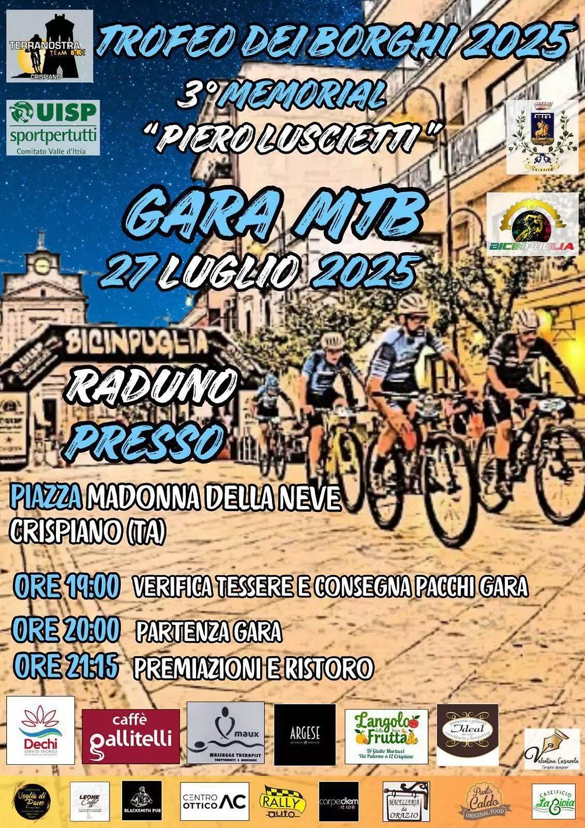 Pedalando sotto le stelle: torna il “Trofeo dei Borghi – Memorial Piero Luscietti”