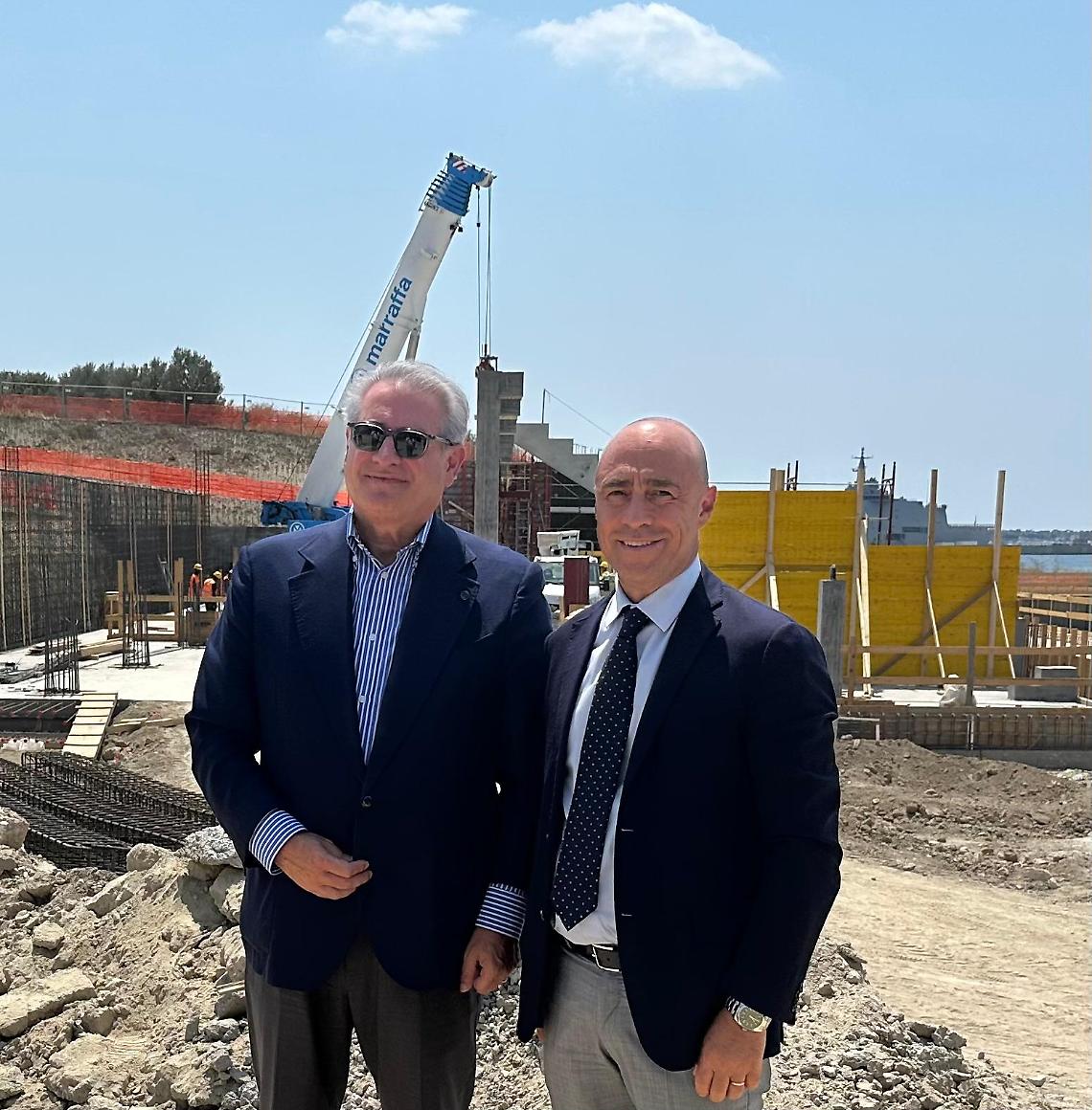 Massimo Ferrarese e Piero Bitetti sul cantiere delle Piscine olimpiche