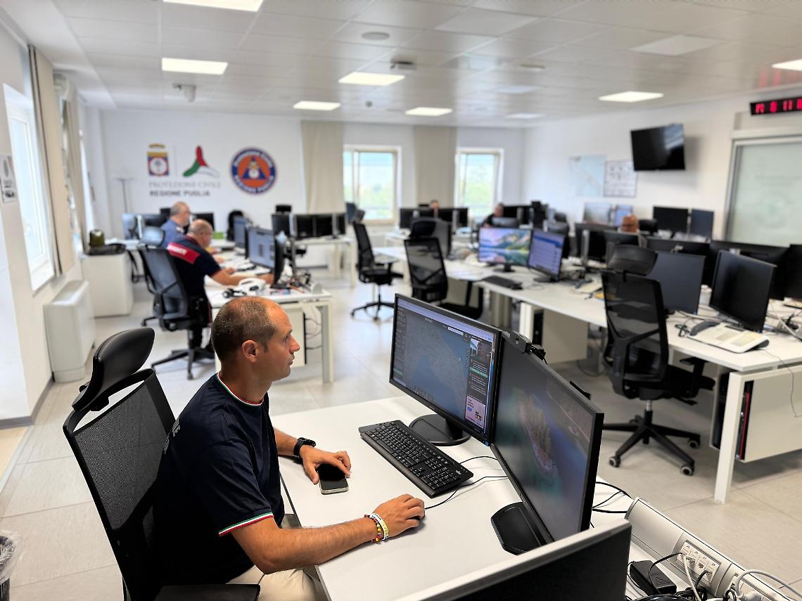 La sala operativa della Protezione civile