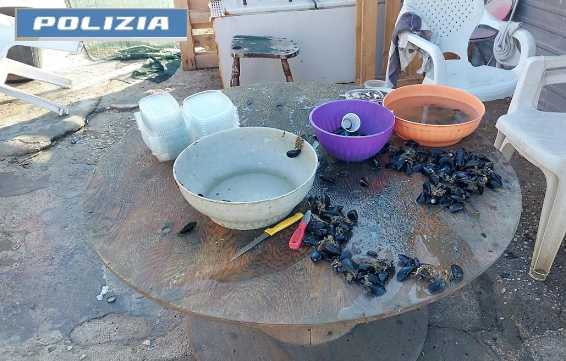 Sequestro di cozze in piazzale Democrate a Taranto