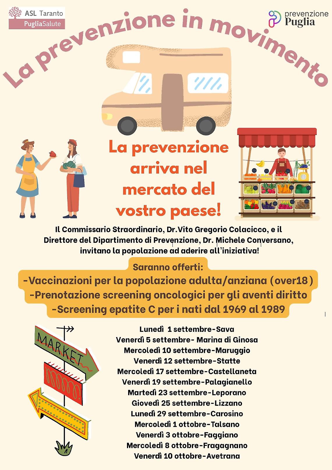 La prevenzione in movimento: il camper ASL ritorna nei mercati settimanali dei paesi della provincia