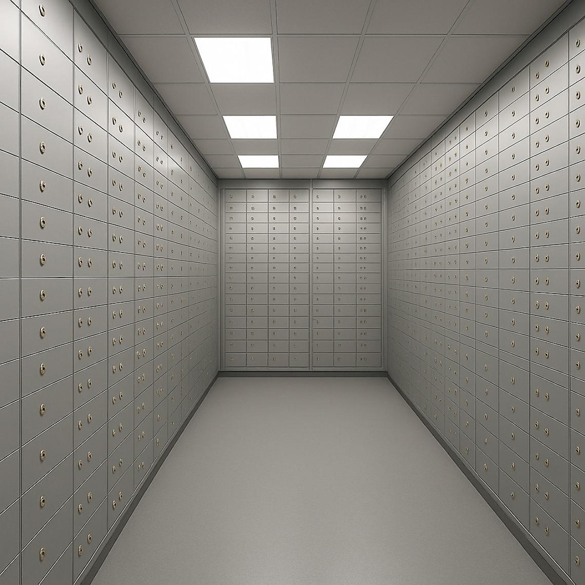 Cassette di sicurezza di una banca - archivio