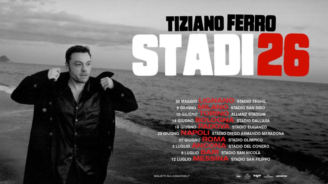A luglio 2026 la tappa barese del tour di Tiziano Ferro