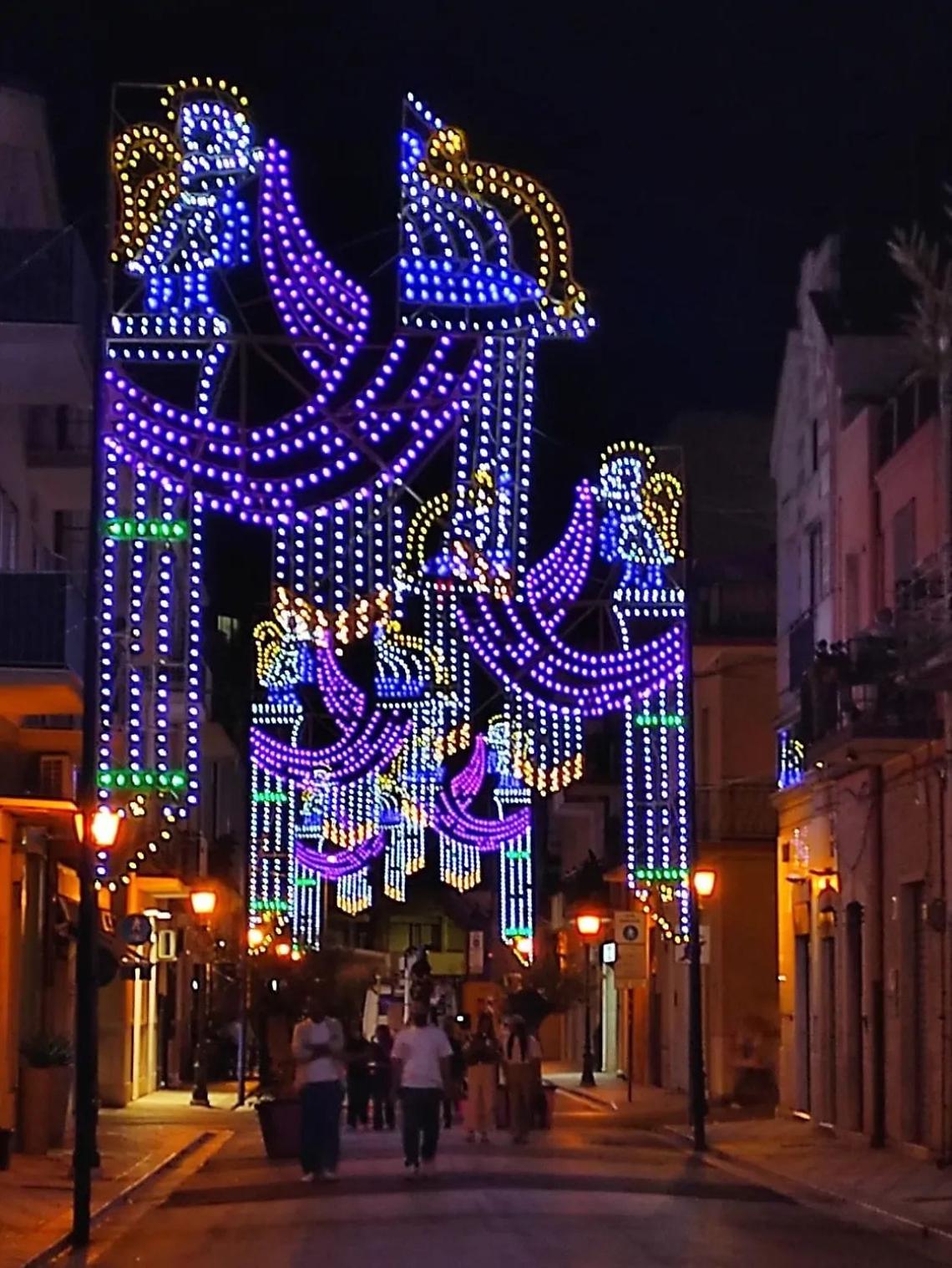 Le luminarie per la festa patronale di Andria