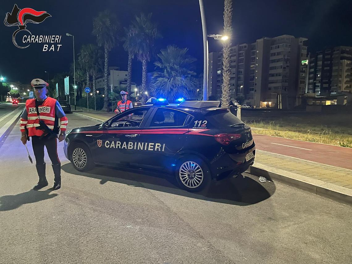 Posto di blocco dei carabinieri a Barletta