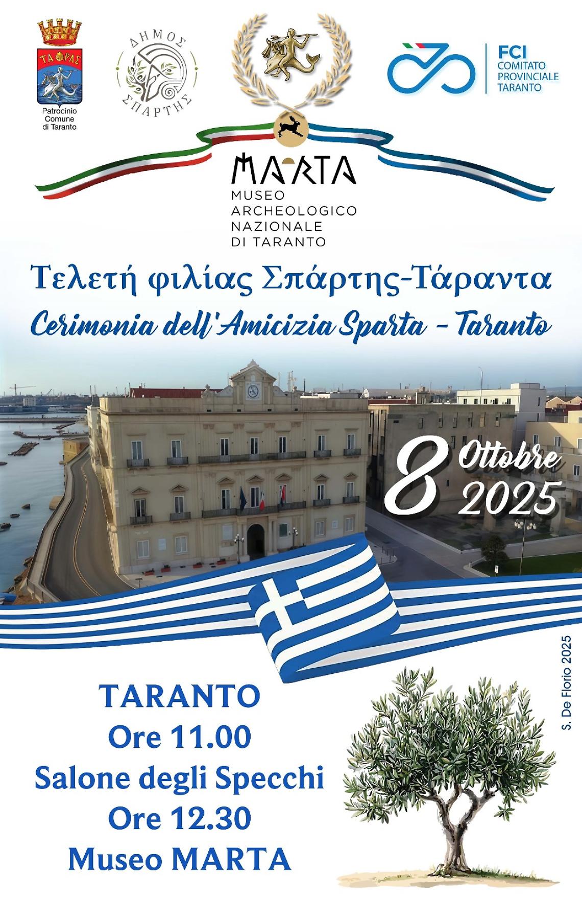 La cerimonia per i dieci anni del gemellaggio Taranto-Sparta