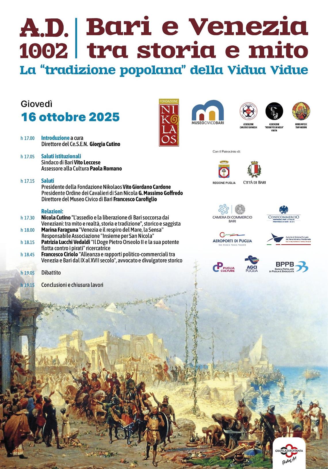 Al Museo Civico di Bari il seminario sulla “Vidua Vidue” promosso dalla Fondazione Nikolaos
