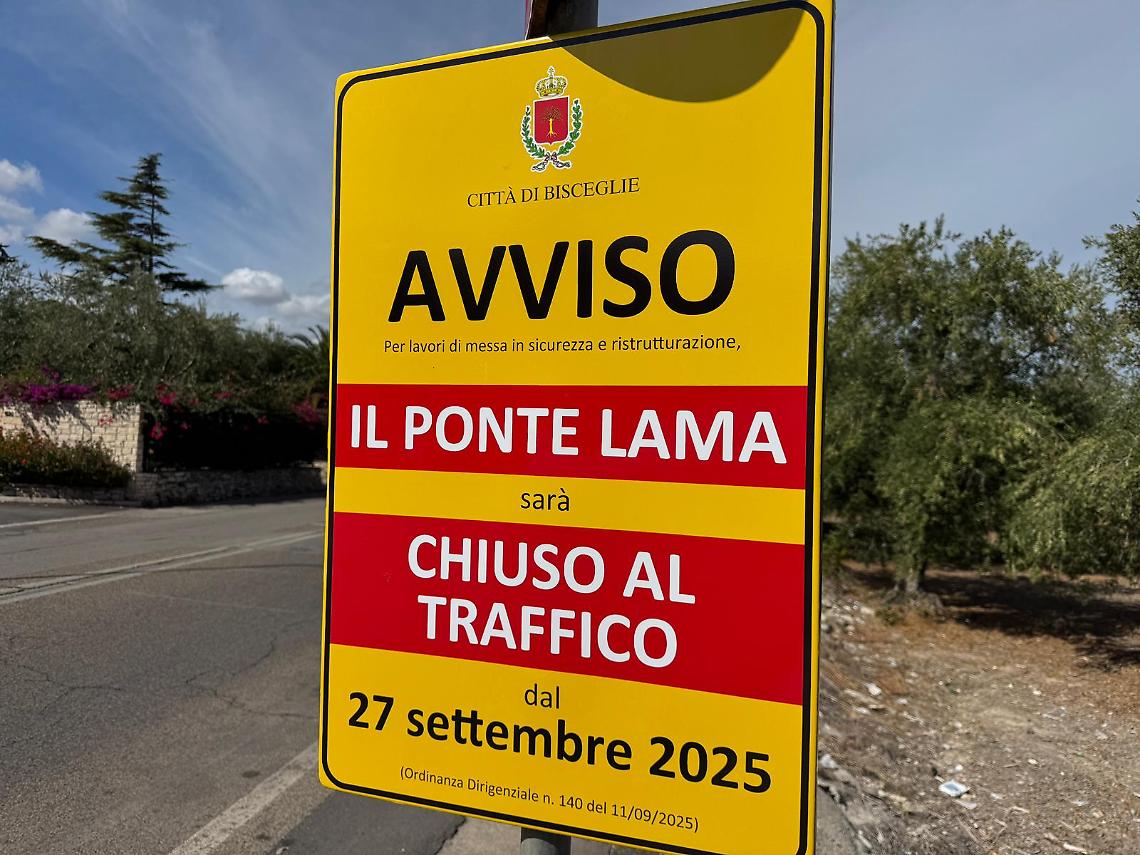 La chiusura del Ponte Lama fra Bisceglie e Trani