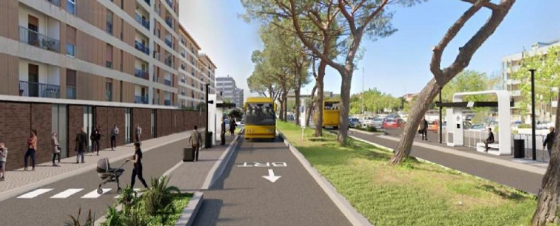 Il rendering della Brt di Bari