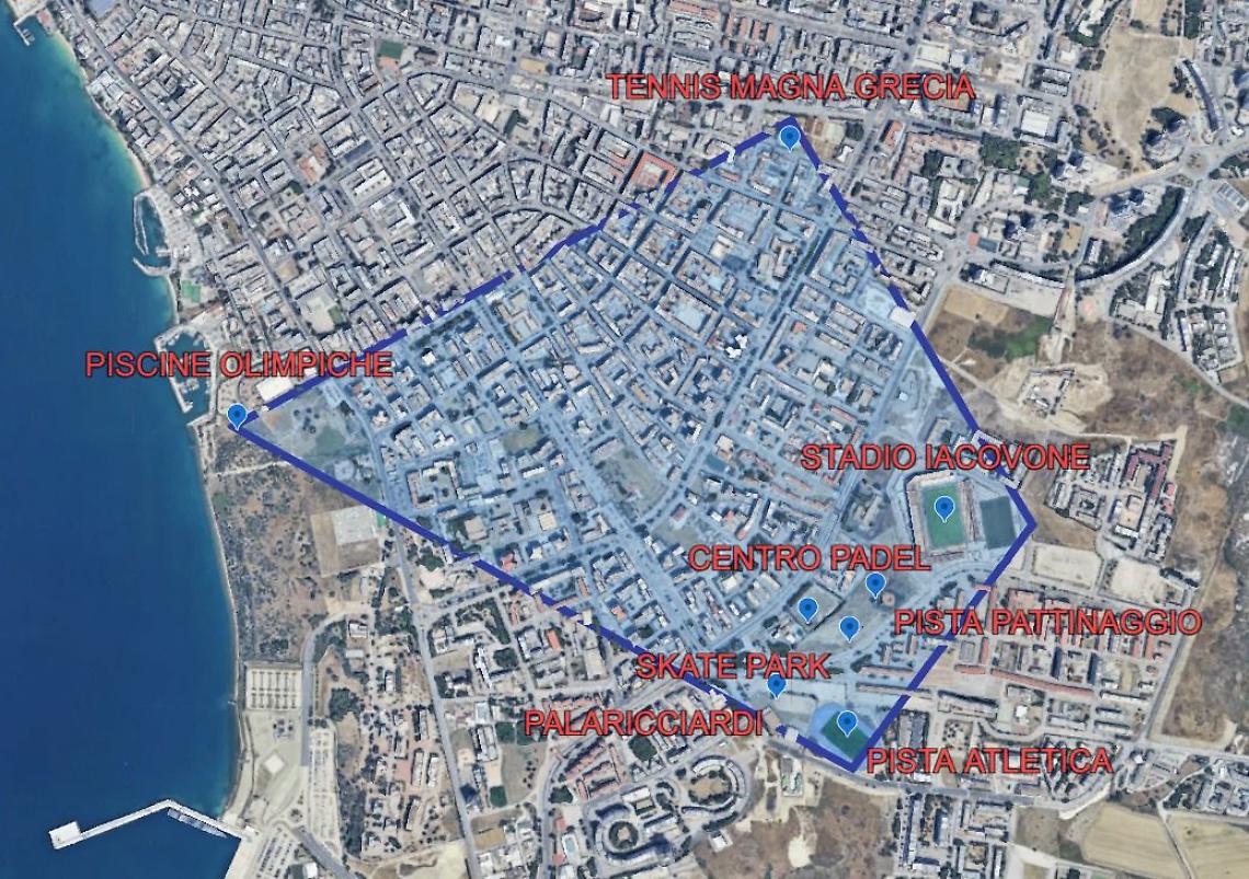 Il quadrilatero dello sport a Taranto