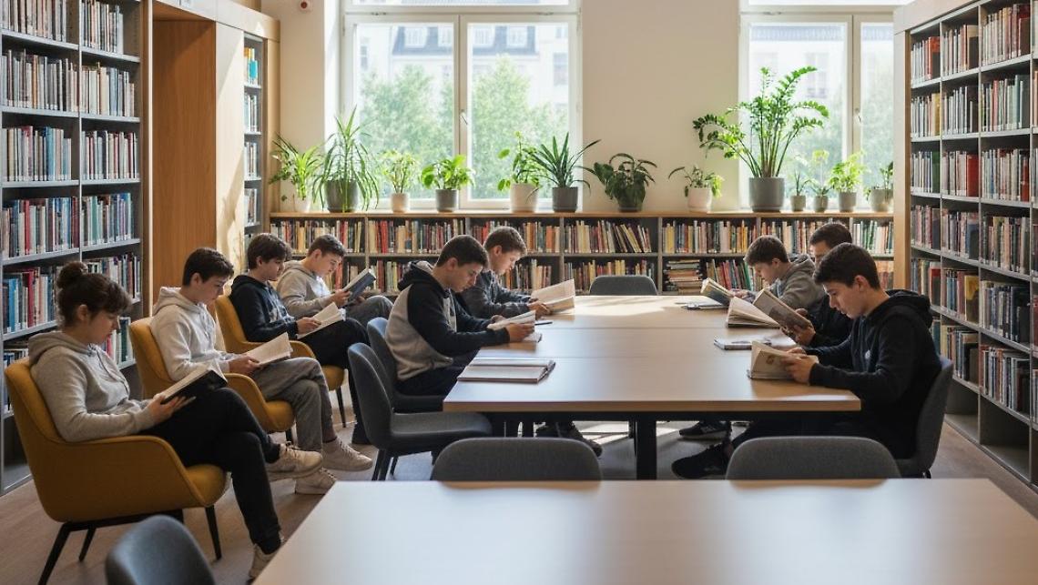 Adolescenti in biblioteca