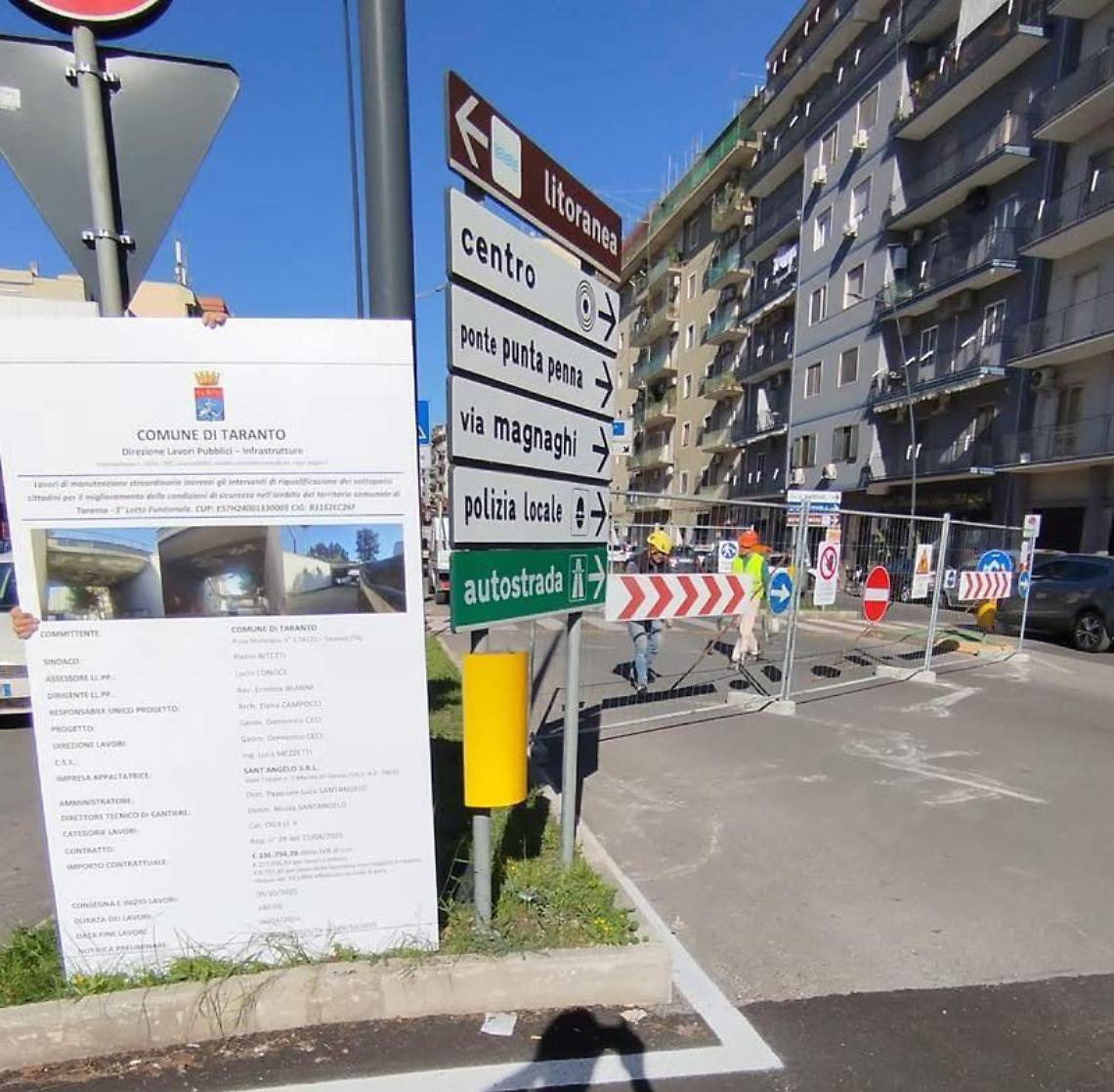 Riaperto il sottopasso di viale Magna Grecia a Taranto