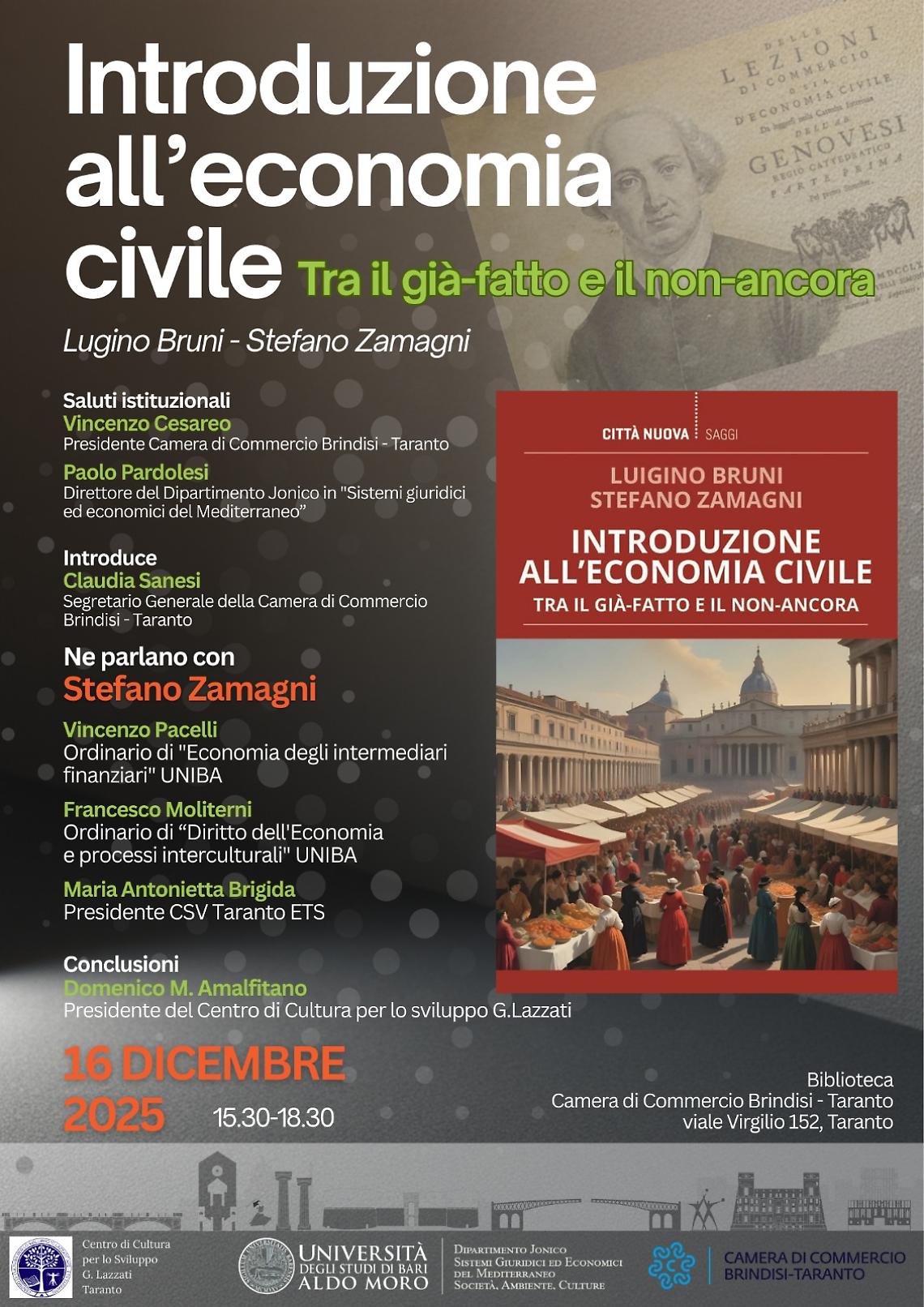 Economia civile e sviluppo del territorio, confronto pubblico alla Camera di Commercio