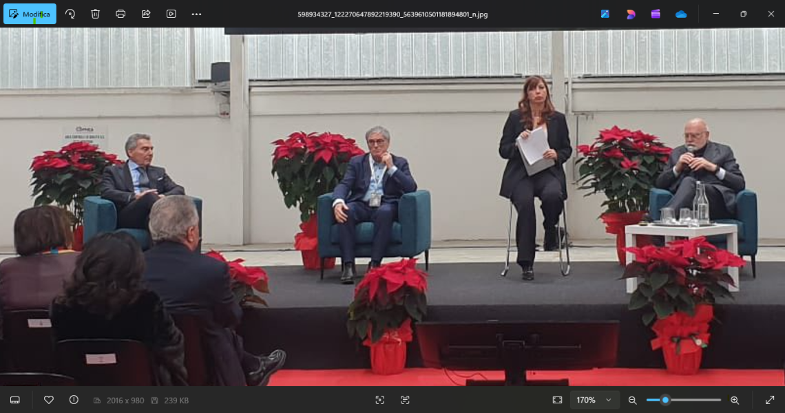 Da sin: Vincenzo Cesareo, Rocco Palombella, Monica Caradonna e Antonio Gozzi