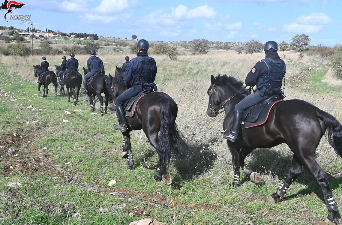 I Carabinieri a cavallo sulla murgia Bat