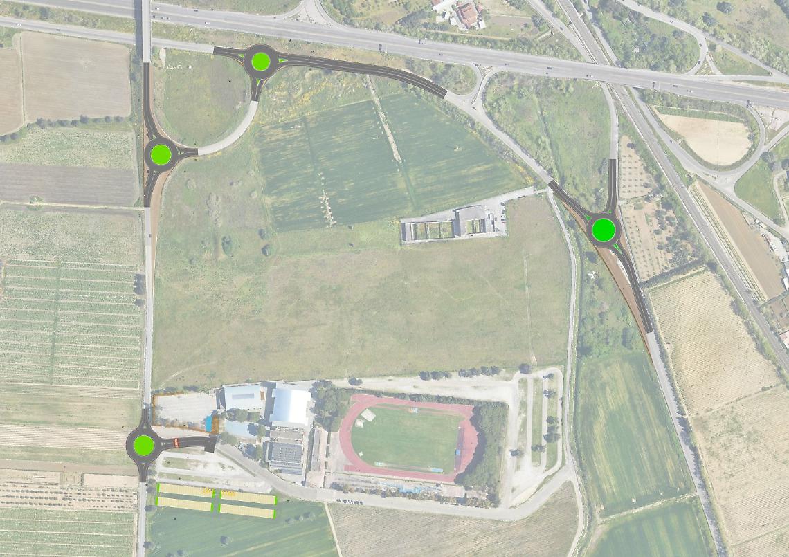 Masseriola, nuova segnaletica lampeggiante sui rond&ograve; verso gli impianti sportivi
