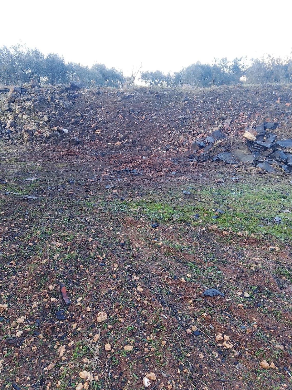 L'area dove si &egrave; verificata l'esplosione nelle campagne di Casamassima - foto di Amo Casamassima