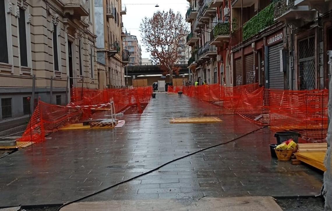 I lavori in via Manzoni a Bari