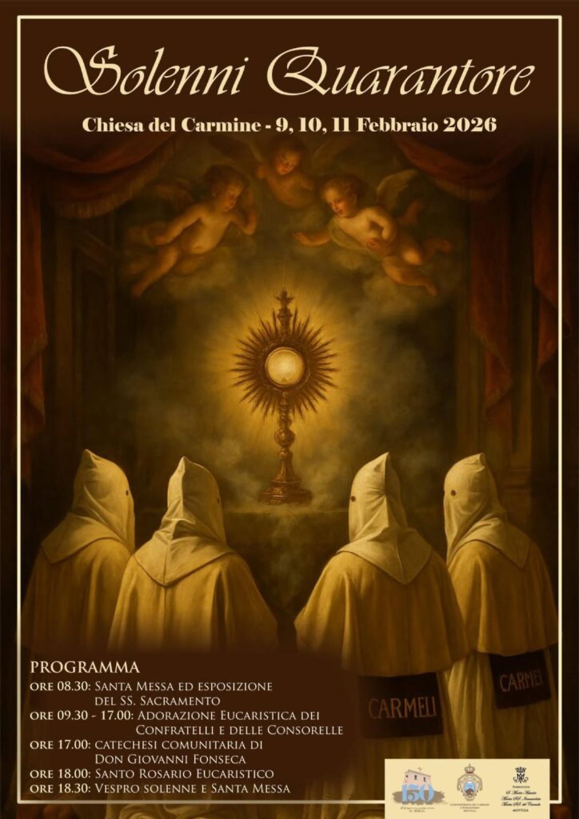 Mottola, al Carmine le Solenni Quarantore verso la Quaresima