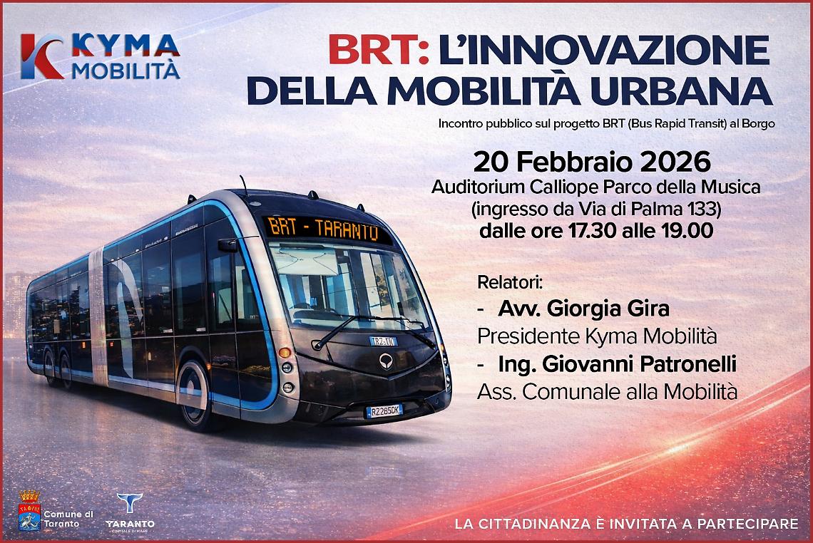 Brt Taranto, incontro pubblico al Parco della Musica