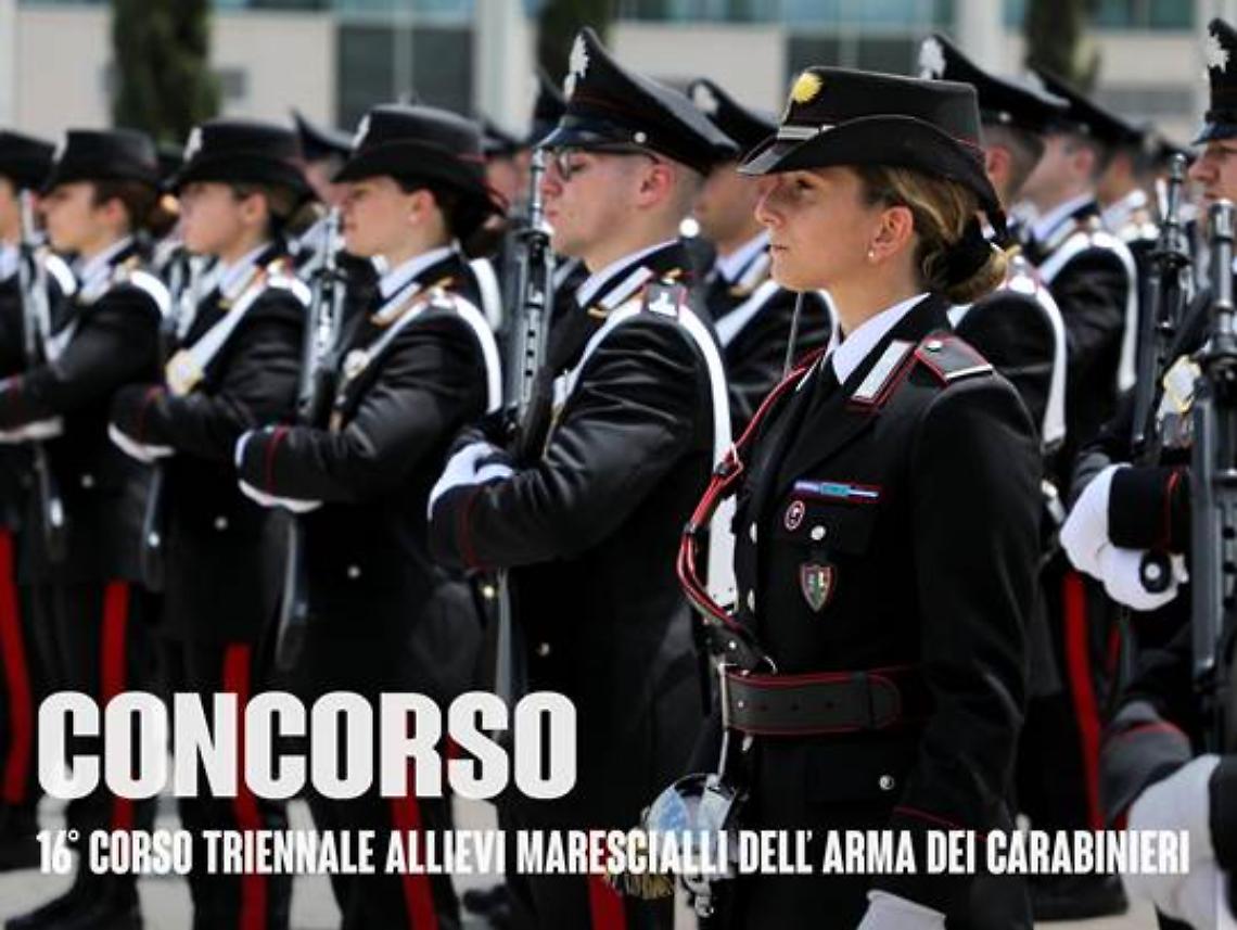 Carabinieri, concorso per 898 allievi marescialli