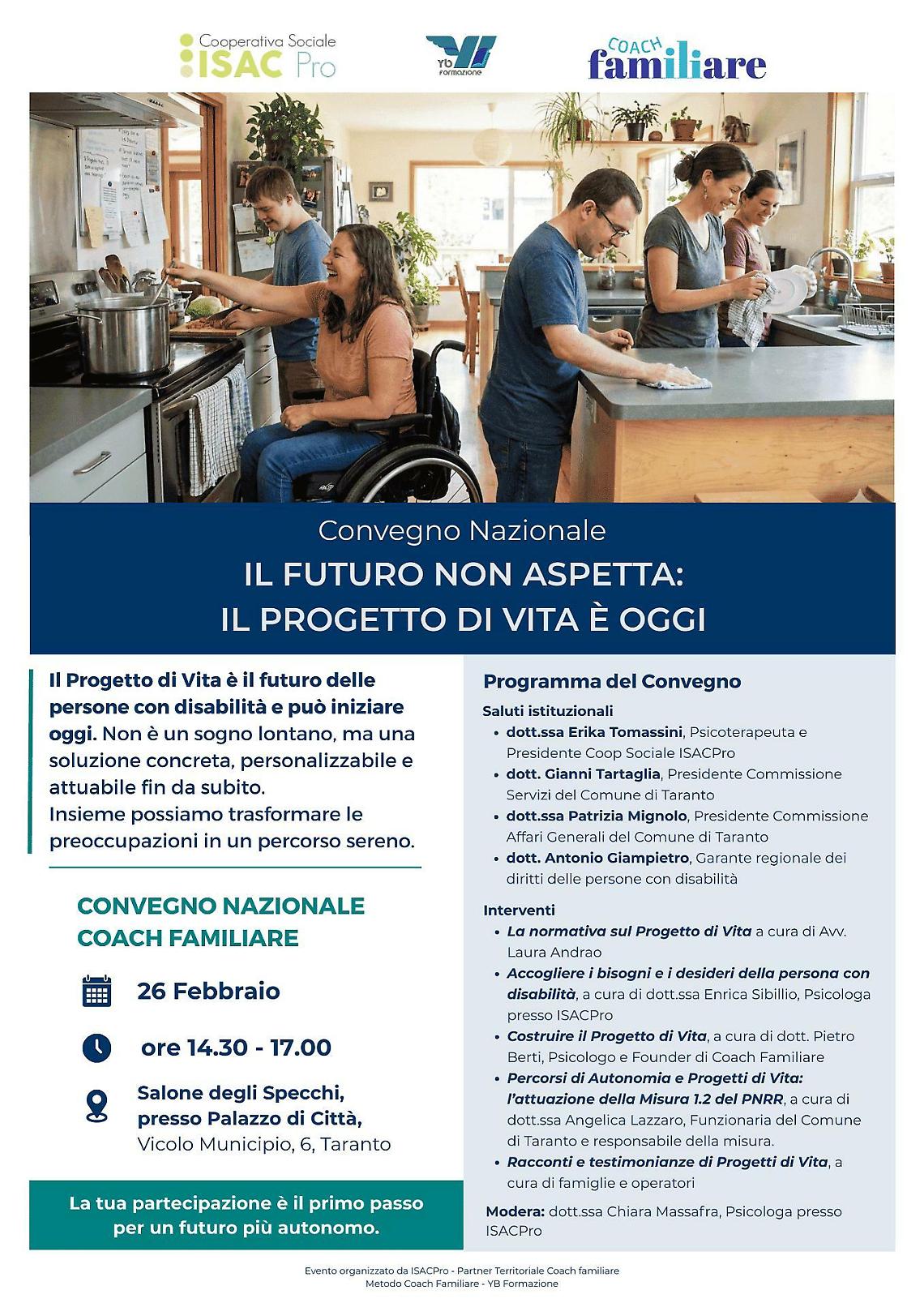 &ldquo;Il futuro non aspetta&rdquo;, a Taranto il convegno sul Progetto di Vita
