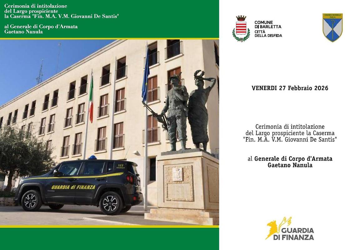 L'iniziativa della Guardia di Finanza di Barletta