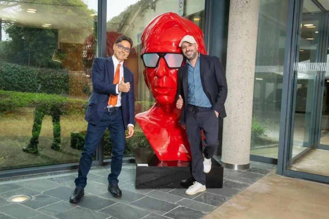 Piersilvio Berlusconi e Checco Zalone - foto AdnKronos