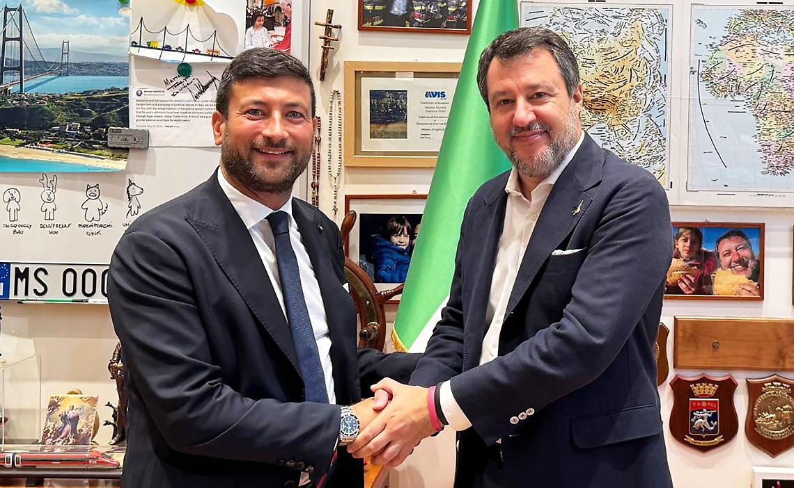 Francesco Tacente e il Ministro Matteo Salvini