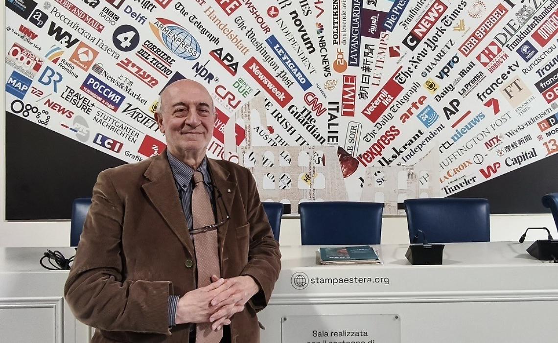Gianfranco Nitti nella sede dell'Associazione Stampa Estera di Roma