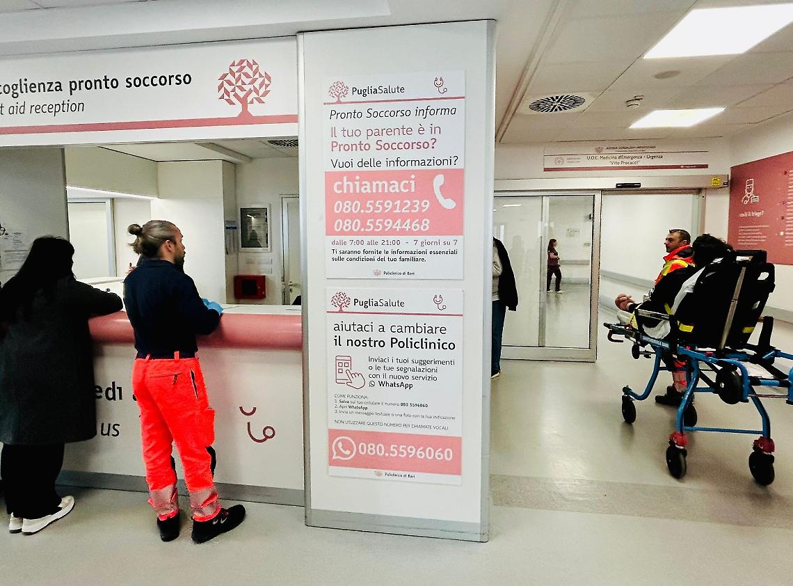 Il pronto soccorso del Policlinico di Bari