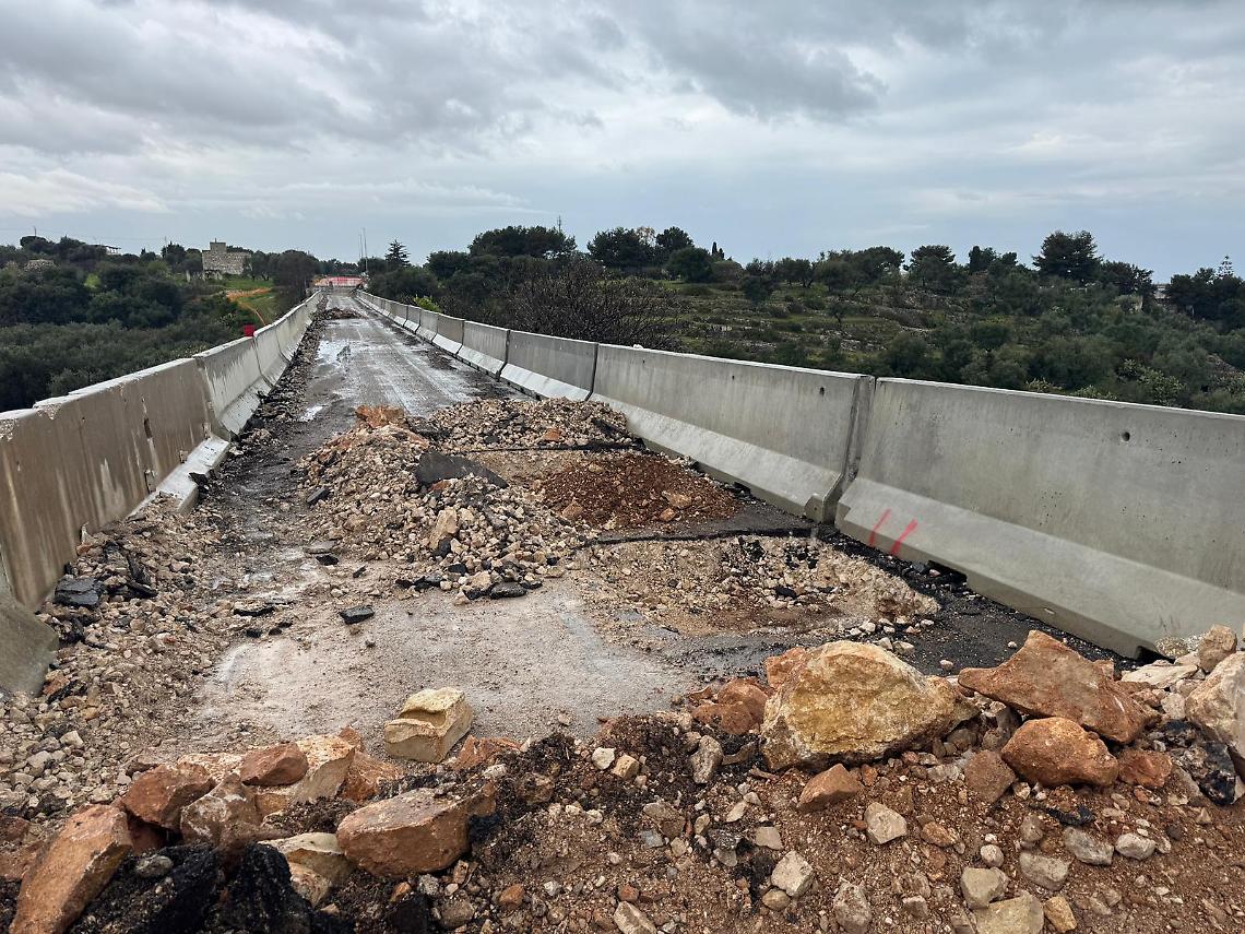 I lavori al Ponte Lama tra Bisceglie e Trani