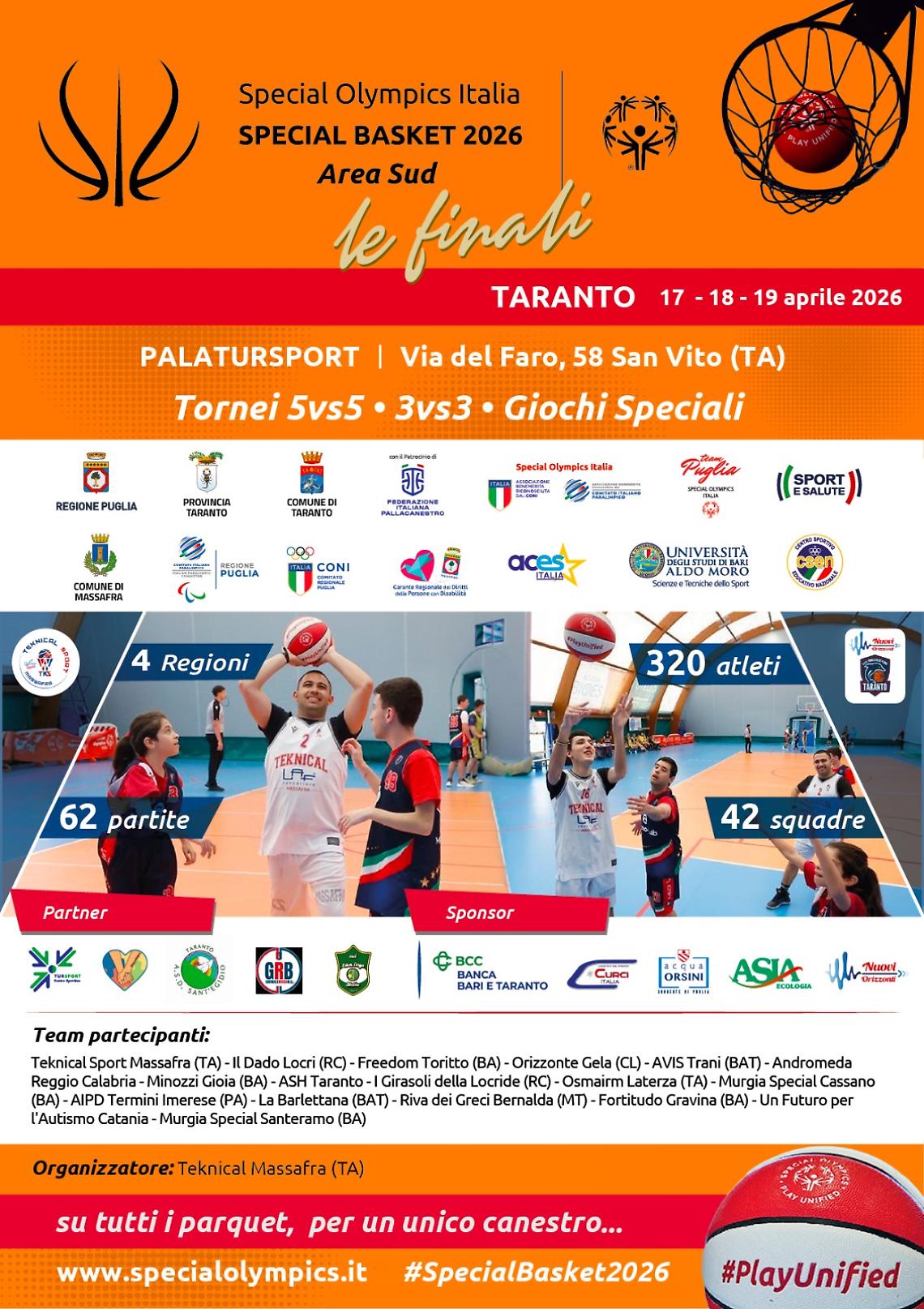 Taranto, lo sport che include: 3 giorni di Special Basket al TurSport