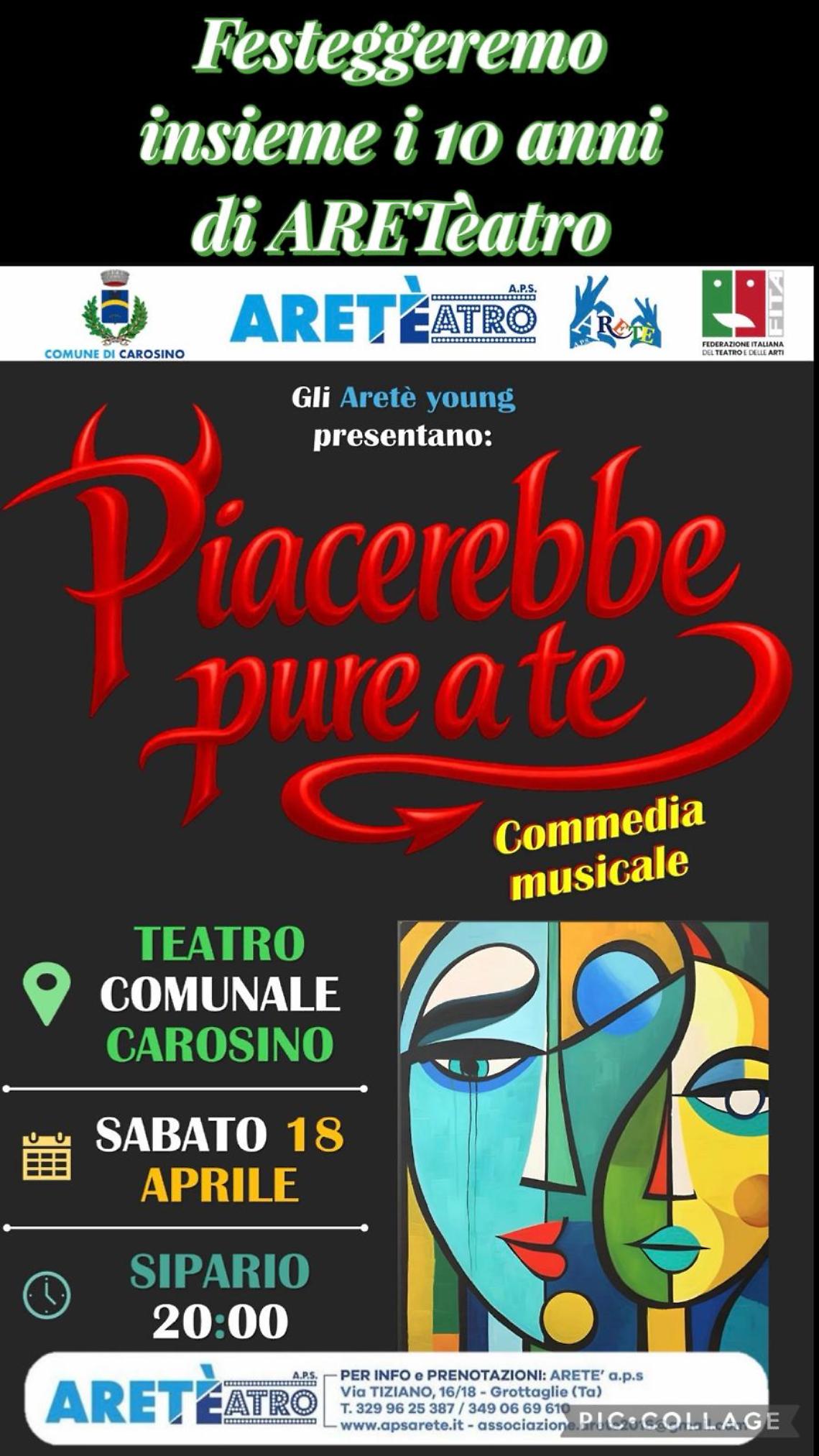 AreT&egrave;atro festeggia 10 anni con una commedia musicale: in scena gli Arete young