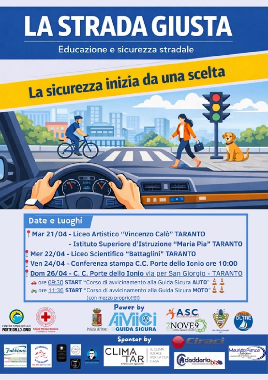 Sicurezza stradale, nasce &ldquo;La Strada Giusta&rdquo;: coinvolti studenti e cittadini