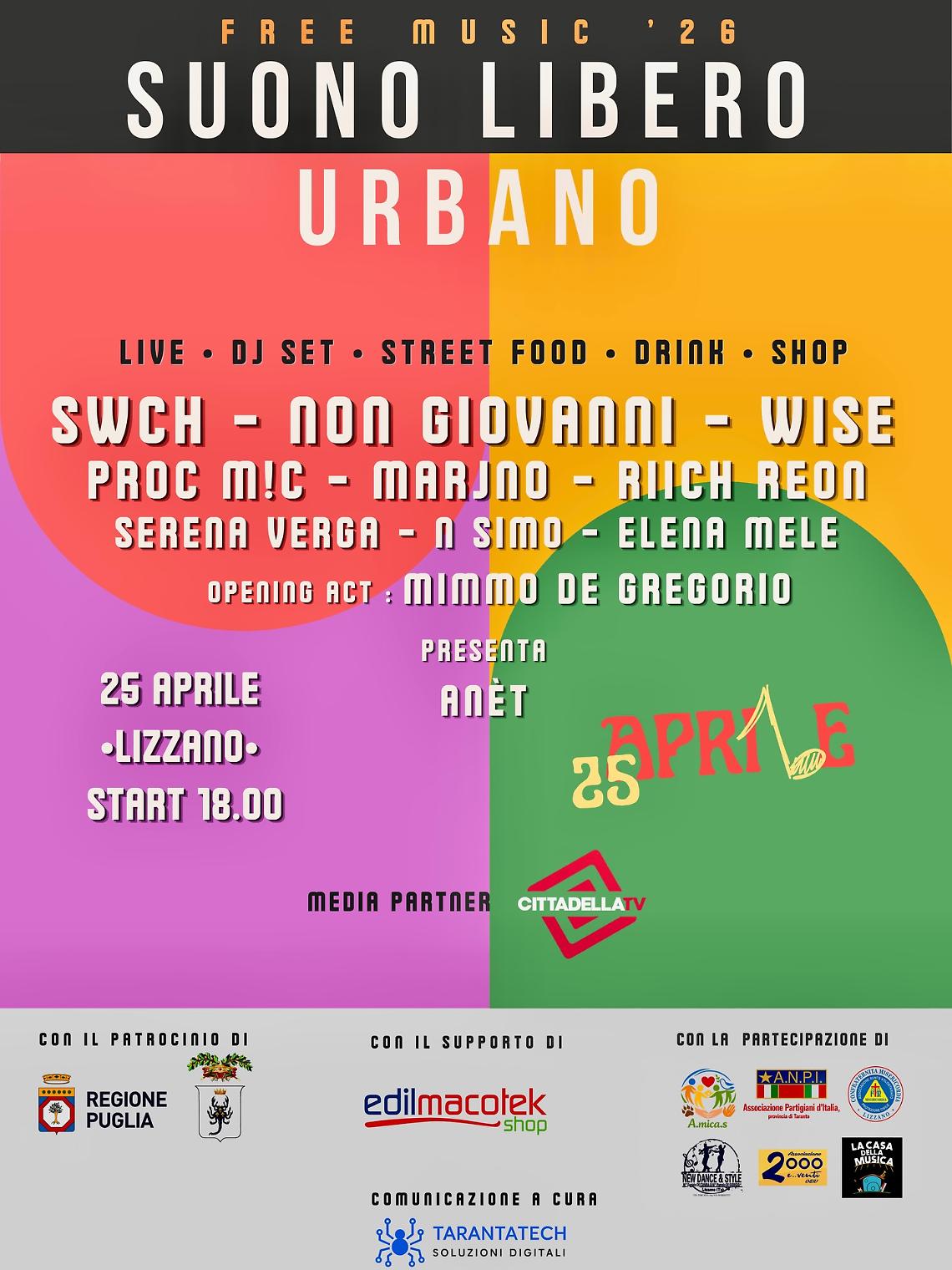 Lizzano celebra il 25 aprile tra memoria e musica: piazza Matteotti si accende