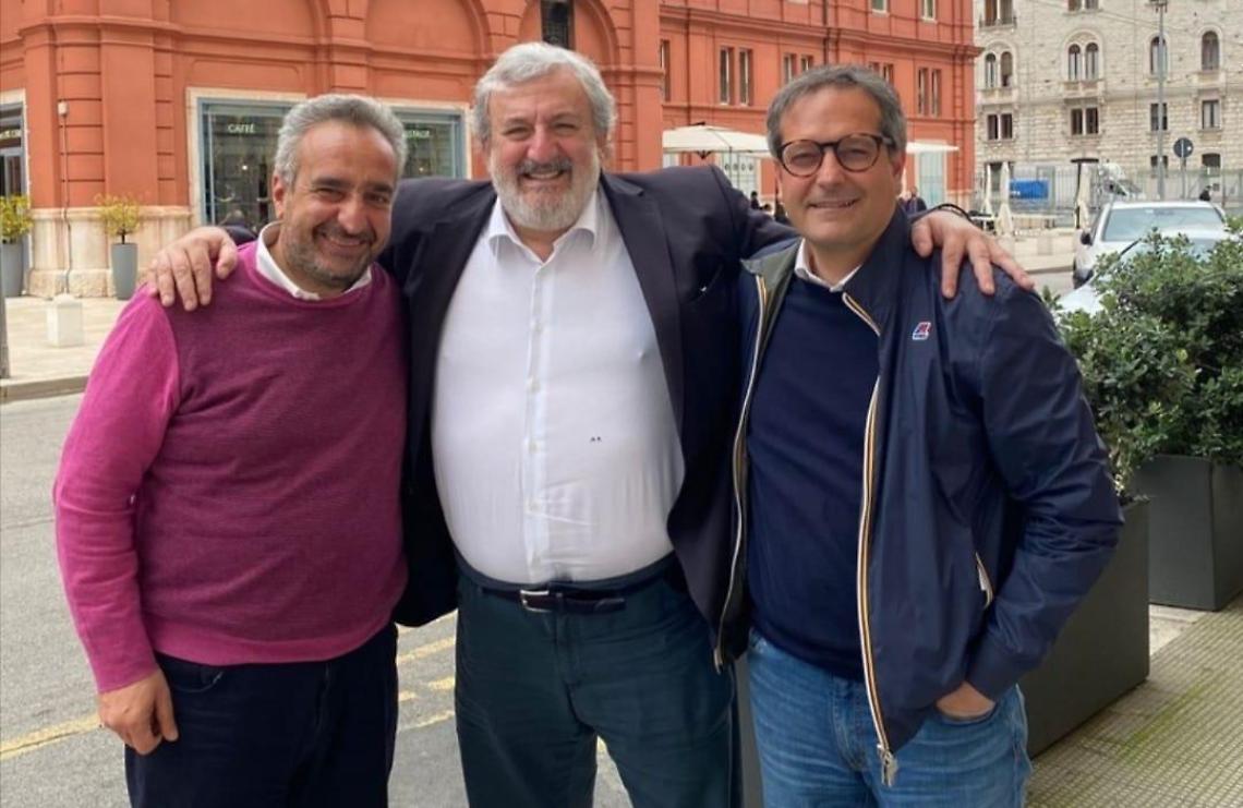Vittorio Fata, Michele Emiliano e Angelantonio Angarano ai tempi della scorsa campagna elettorale
