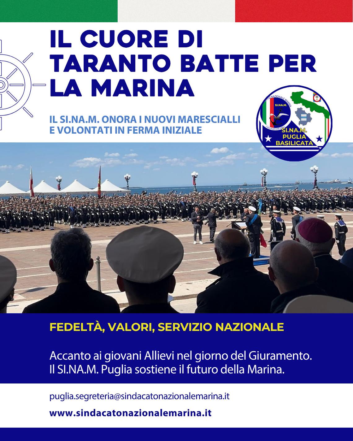 Il Sinam accanto ai giovani allievi nel giorno del Giuramento.