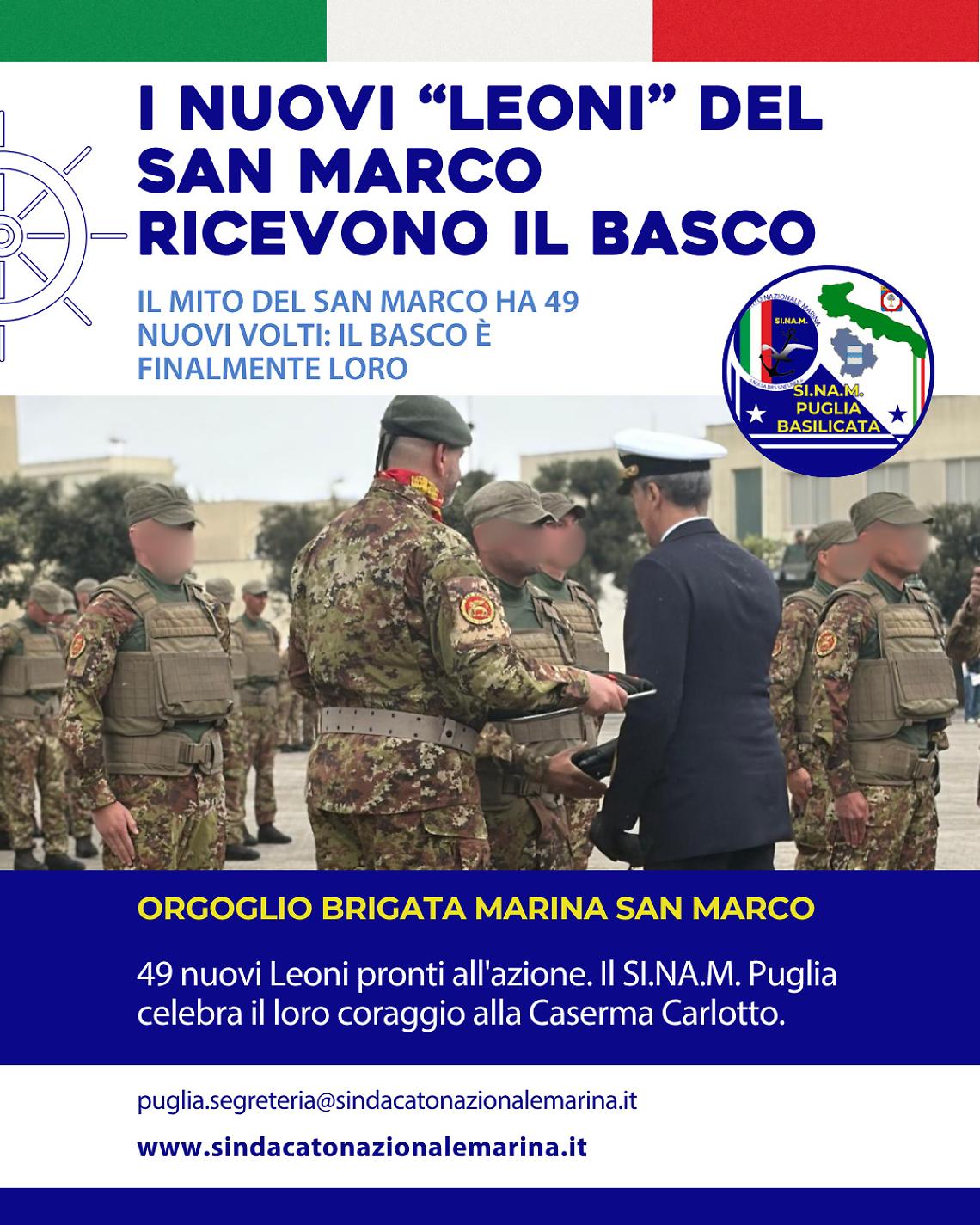 Marina, consegnato il basco ai nuovi anfibi