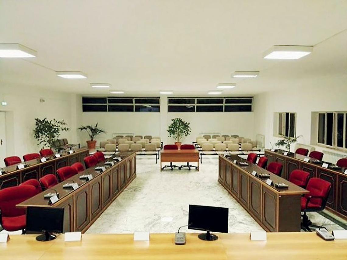 L'aula del Consiglio comunale di Grottaglie