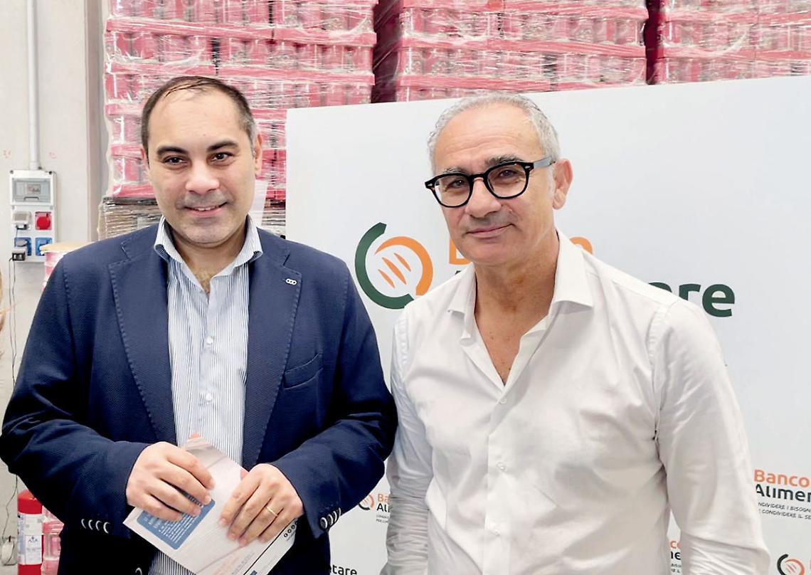 Il sindaco Rinaldo Melucci con il presidente del Banco Alimentare Luigi Riso