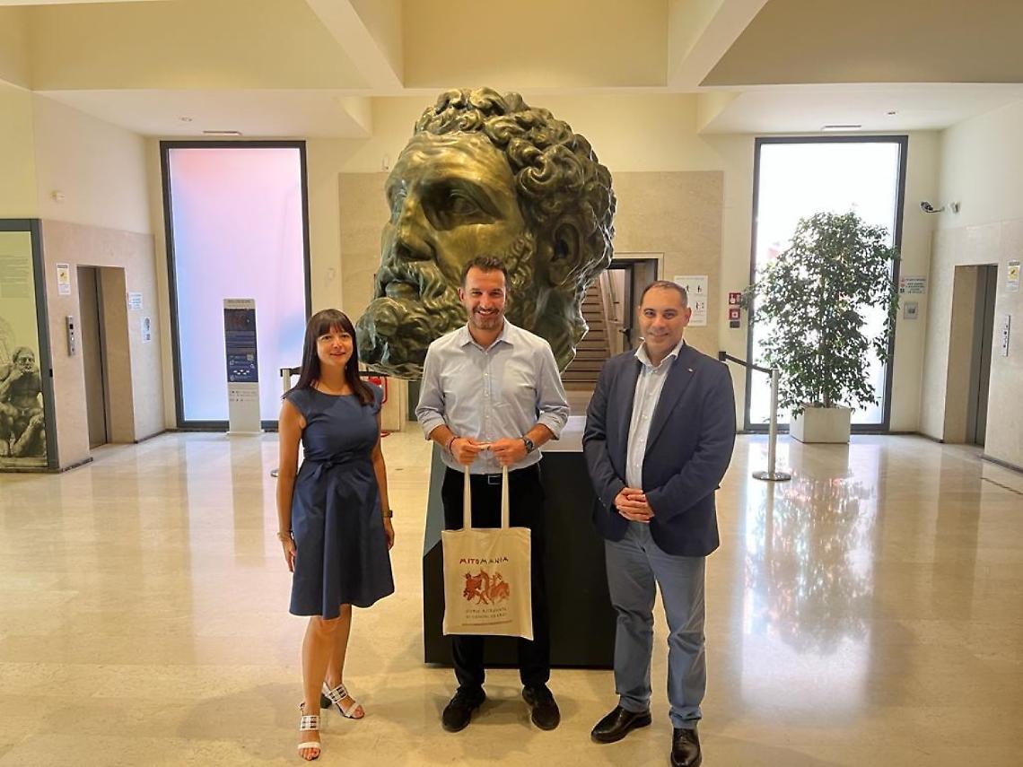 La Direttrice del MarTa Eva Degl'Innocenti, il sindaco di Taranto Rinaldo Melucci e il collega di Tirana Erion Veliaj