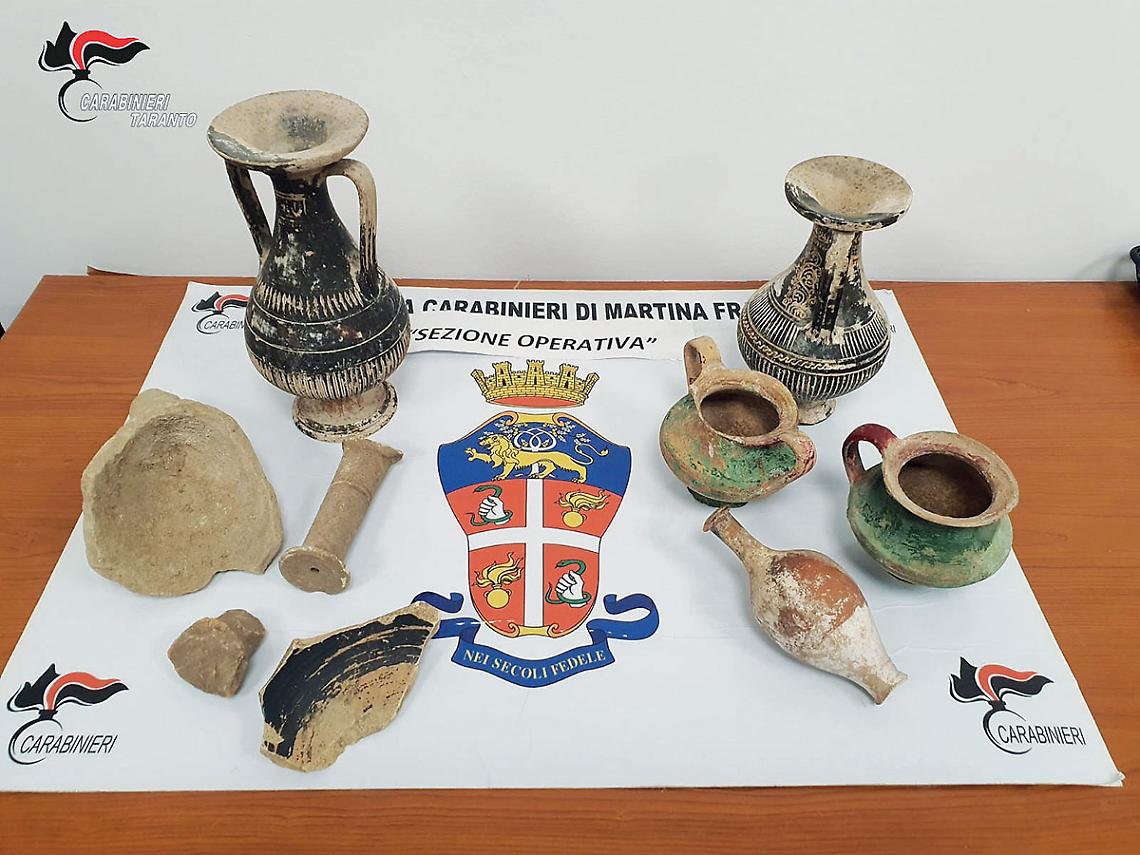 I reperti archeologici sequestrati