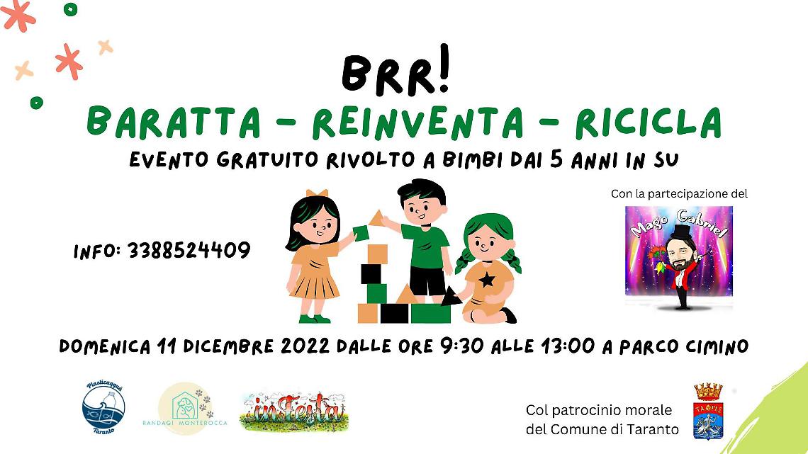 “BRR! Baratta reinventa e Ricicla” al Parco Cimino di Taranto