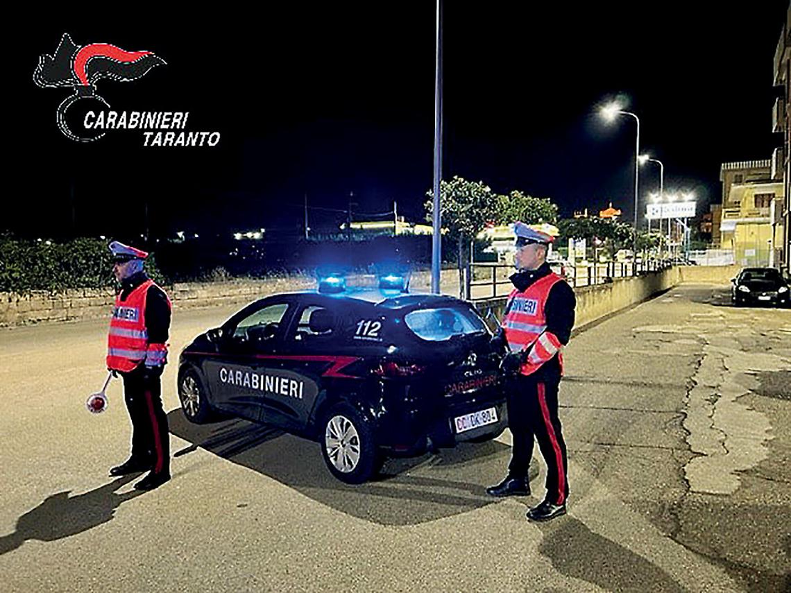 Un posto di blocco dei carabinieri