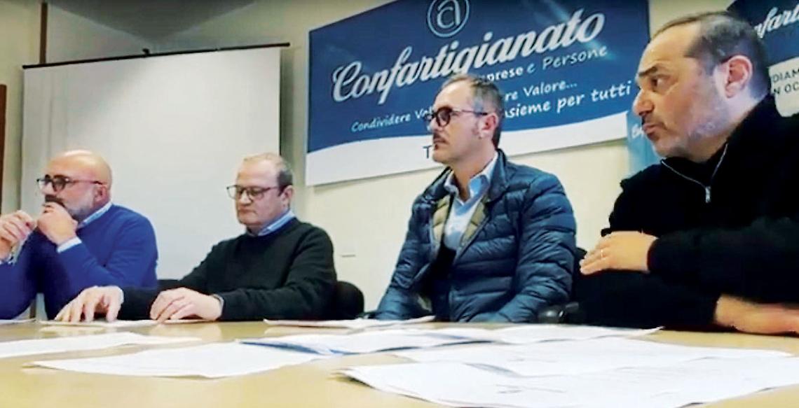 Un momento della conferenza stampa di Confartigianato Taranto