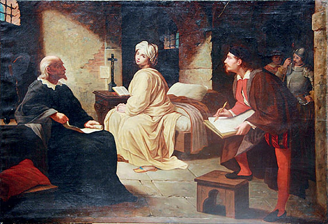 “Ritratto di Beatrice Cenci in carcere”, dipinto attribuito in un primo momento a Guido Reni, di seguito ad Achille Leonardi, successivamente presumibilmente a Ginevra Cantofoli (1599)