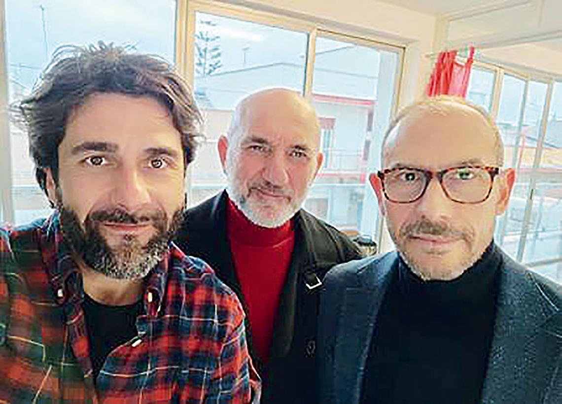 Da sinistra: Axel Caponio, il regista Michele Cipriani e Bruno Peluso