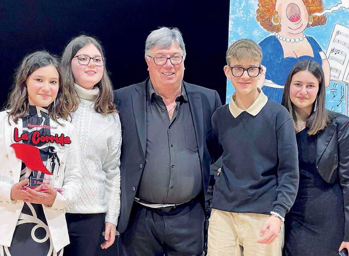 Da sx Elisabetta Calabrese, Sofia Netti, Piero Giandomenico, Gianmarco Di Fonzo e Carlotta Calabrese